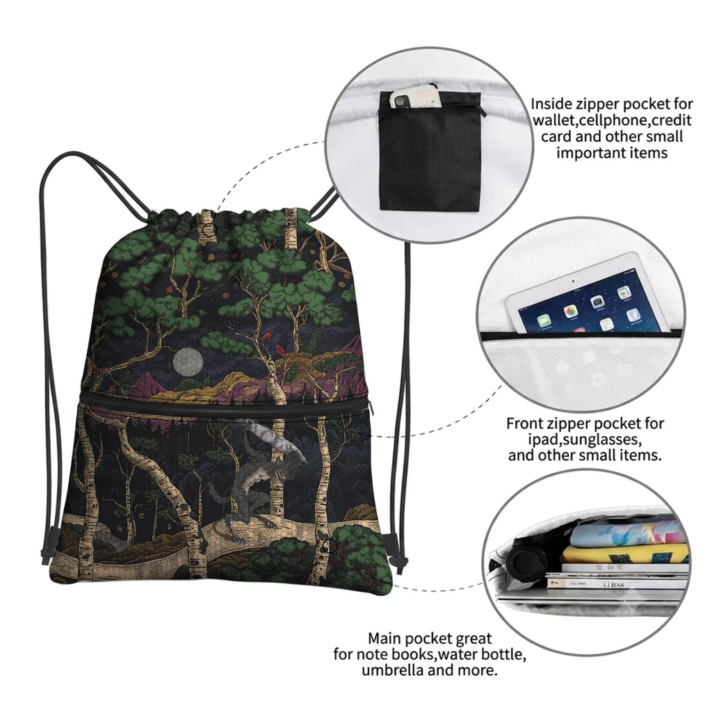 Japanese Style Drawstring Backpack for Gym