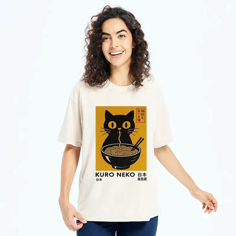 japanese streetwear cat ramen shirt