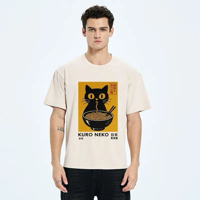 japanese streetwear cat ramen shirt