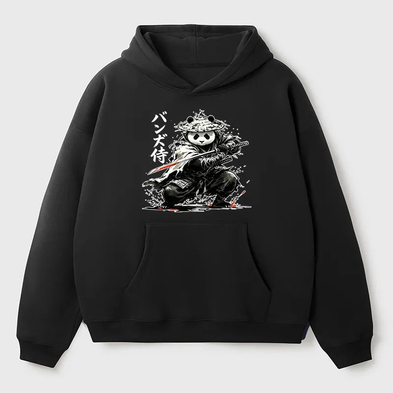 Kyoto-Lion Panda Samurai Warrior Adult Fleece Hoodie