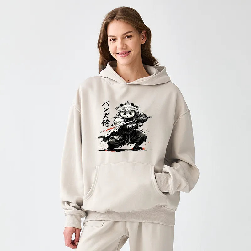 Kyoto-Lion Panda Samurai Warrior Adult Fleece Hoodie