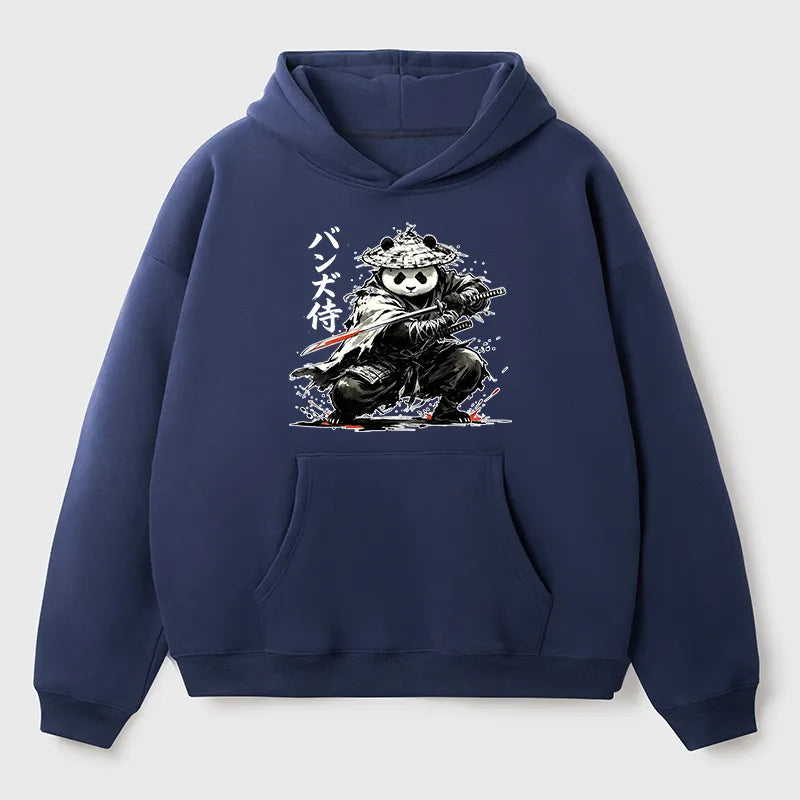 Kyoto-Lion Panda Samurai Warrior Adult Fleece Hoodie