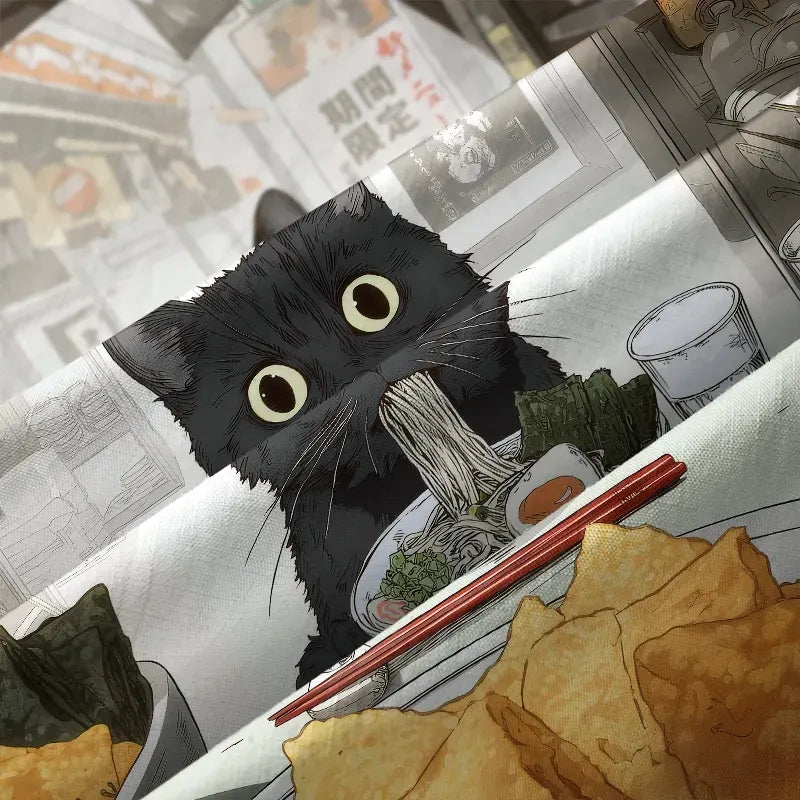 cute cat eating ramen shirt for vacation