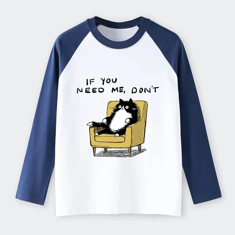 Kyoto-Lion Unavailable Cat Raglan Long Sleeve T-shirt