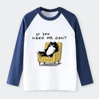 Kyoto-Lion Unavailable Cat Raglan Long Sleeve T-shirt