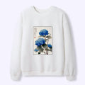 Ukiyo-e Hydrangeas Waffle Sweatshirt for Women