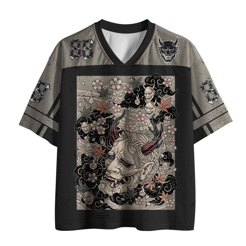 Kyoto-Lion Oni Cherry Blossom Skull Mesh Jersey