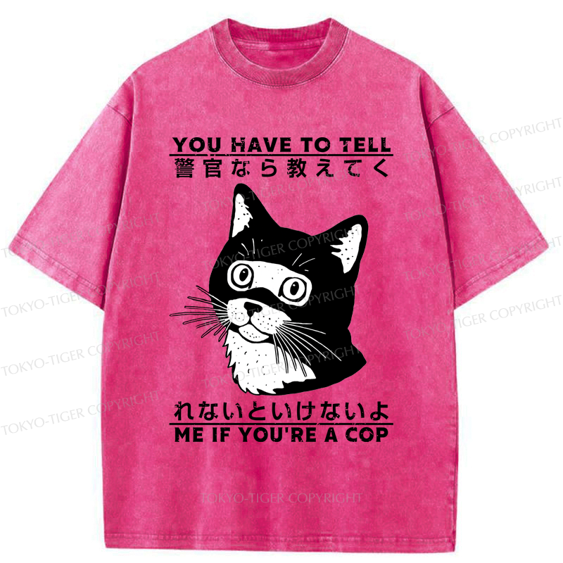 Kyoto-Lion Funny If you're a cap Cat Meme Washed T-Shirt