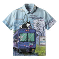 Japanese Black Cat Shirt for Daily Wear