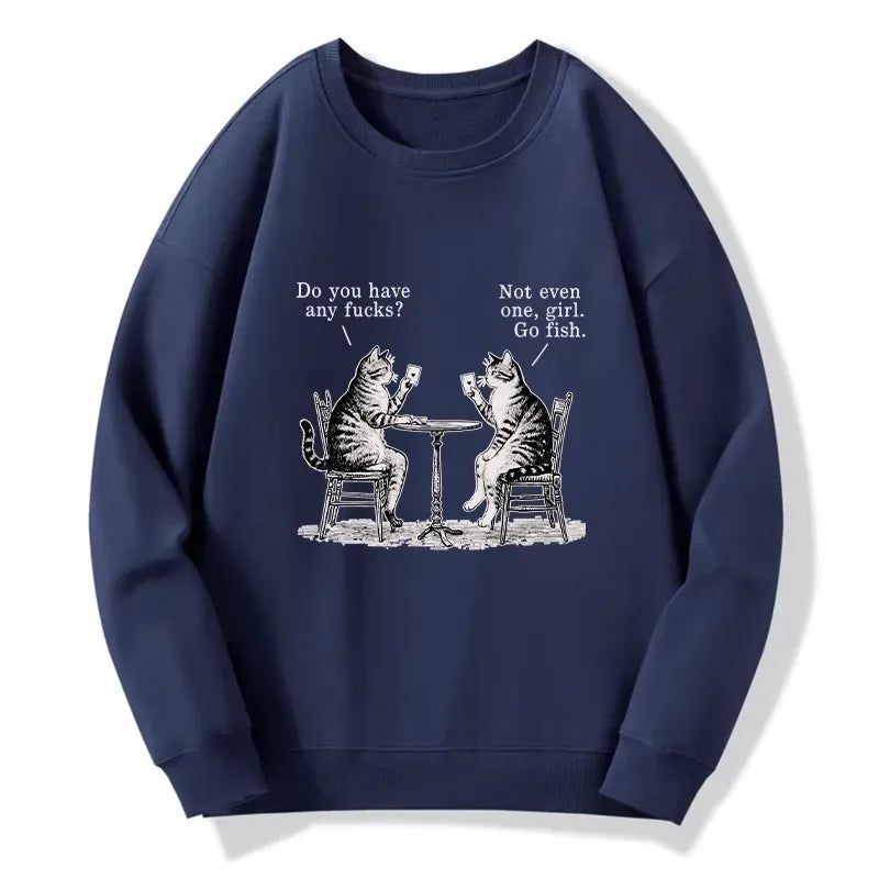 japanese cat poker night sweatshirt