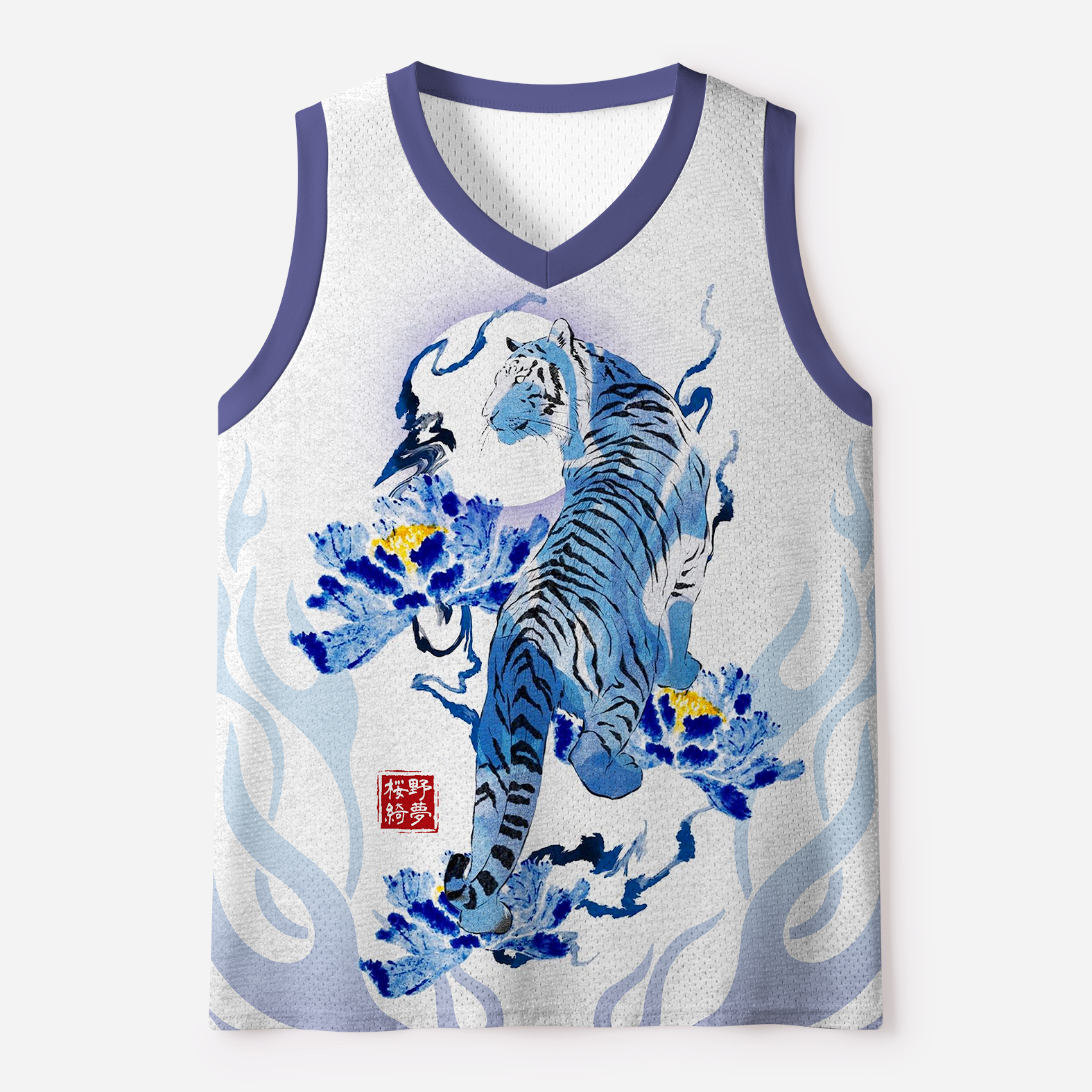Indigo Tiger Tank Top for Summer