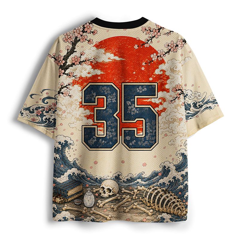 Kyoto-Lion Funny Cat Samurai Gang Mesh Jersey