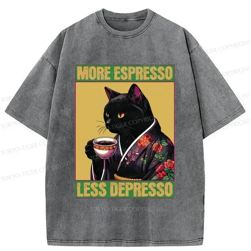 Kyoto-Lion Up Caffeine Down Depression Washed T-Shirt
