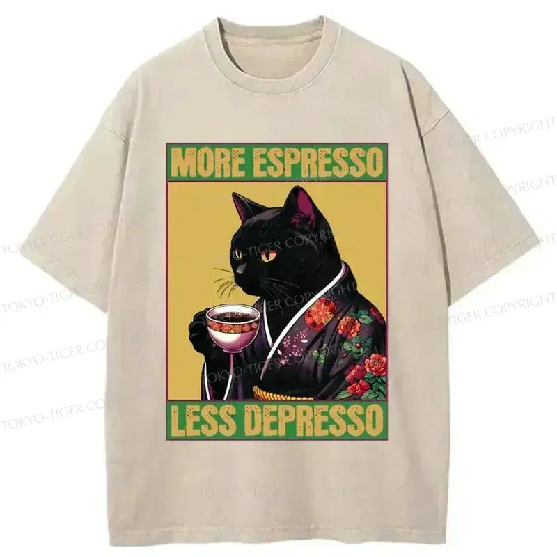 Kyoto-Lion Up Caffeine Down Depression Washed T-Shirt