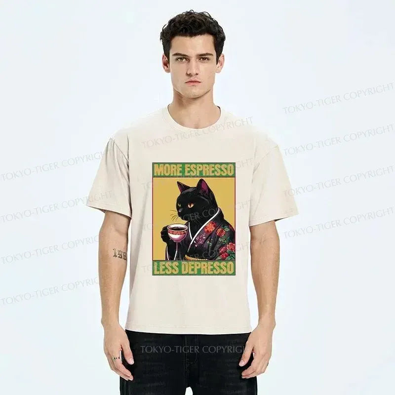 Kyoto-Lion Up Caffeine Down Depression Washed T-Shirt