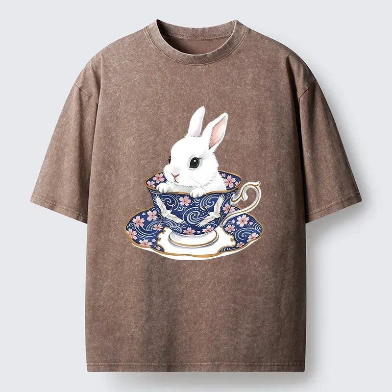 Kyoto-Lion Washed T-Shirt for Summer