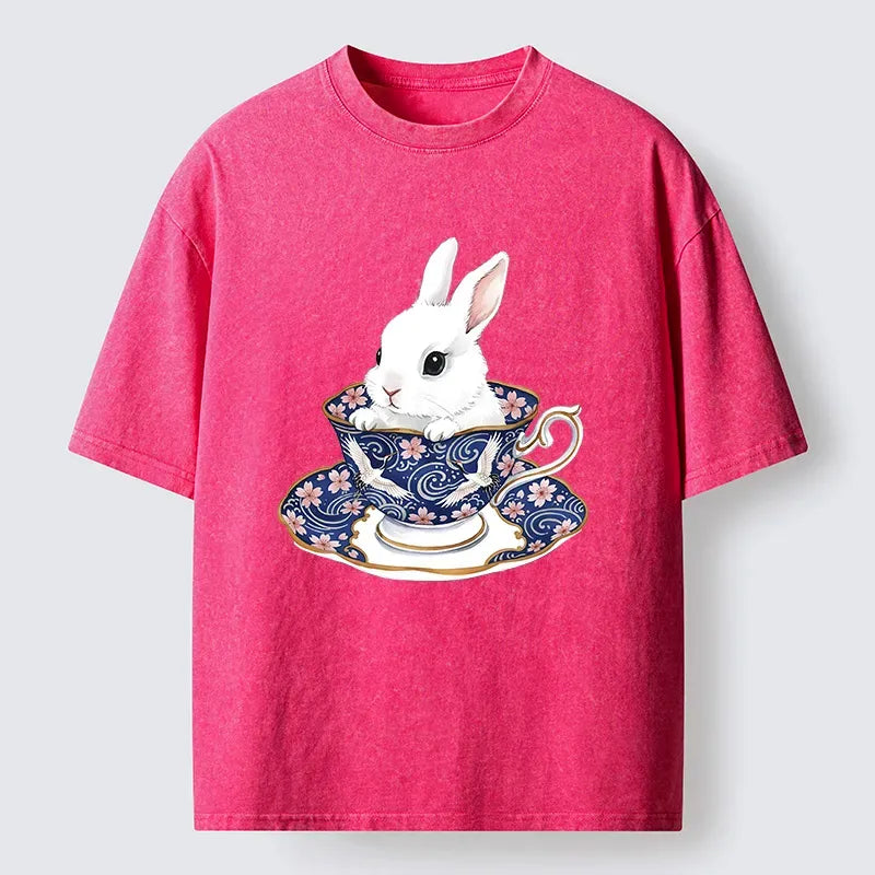 Kyoto-Lion Washed T-Shirt for Summer