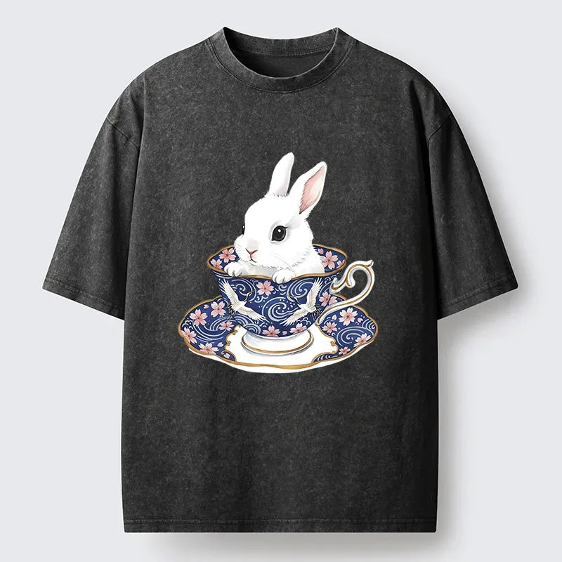 Kyoto-Lion Washed T-Shirt for Summer