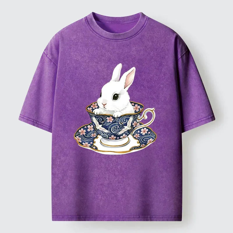 Unisex Cotton T-Shirt with Cute Rabbit
