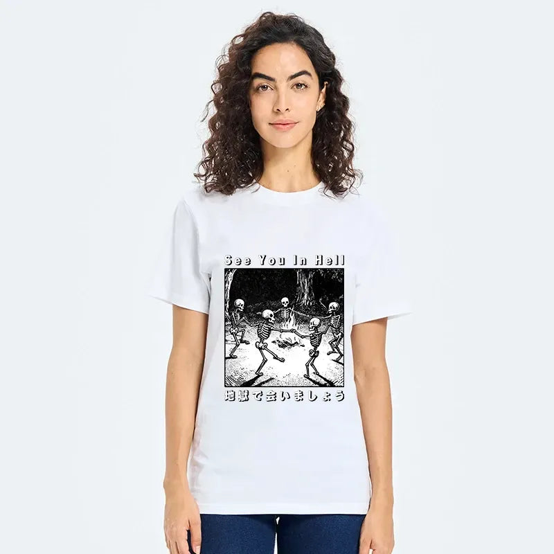 Kyoto-Lion Funny Skeleton Hell Party Classic T-Shirt