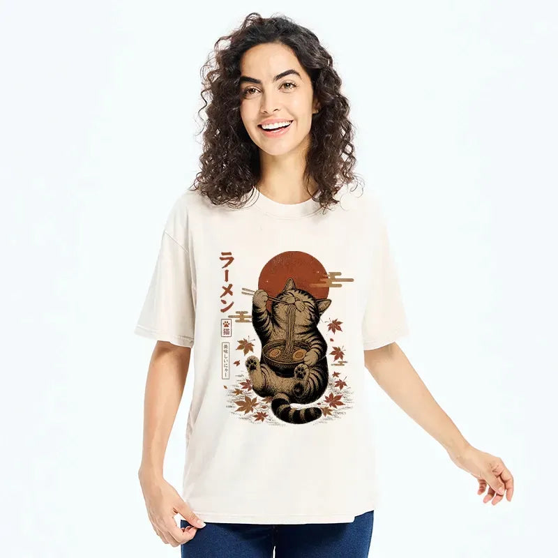 Japanese Art Cat Tee for Summer