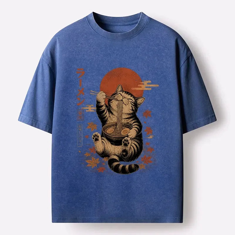 Japanese Art Cat Tee for Summer