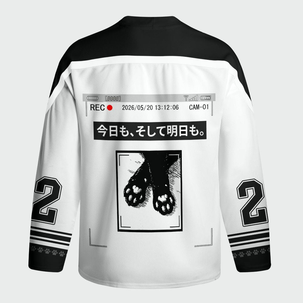 Kyoto-Lion Two Cats Watching You Today Too Long-Sleeve Hockey Jersey