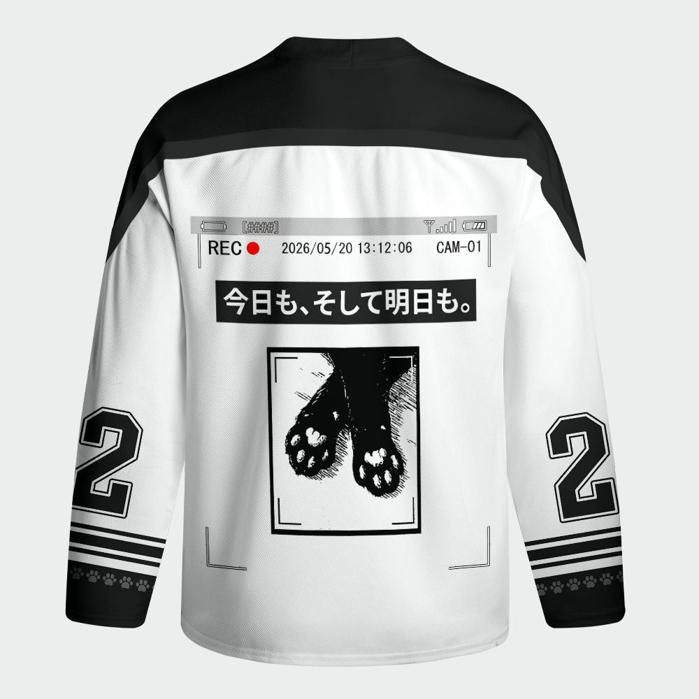 Kyoto-Lion Two Cats Watching You Today Too Long-Sleeve Hockey Jersey