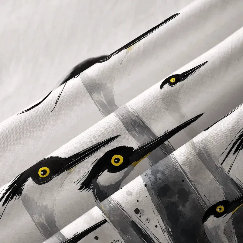 Kyoto-Lion Elegant Egret Button-up Shirt
