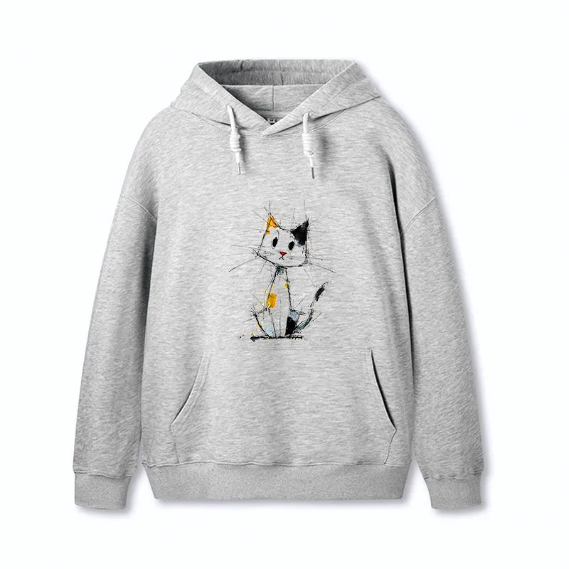 Kyoto-Lion Minimal Splash Ink Cute Cat Classic Hoodie
