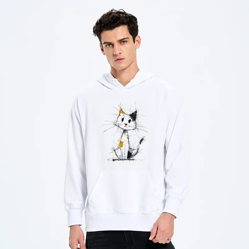 Kyoto-Lion Minimal Splash Ink Cute Cat Classic Hoodie