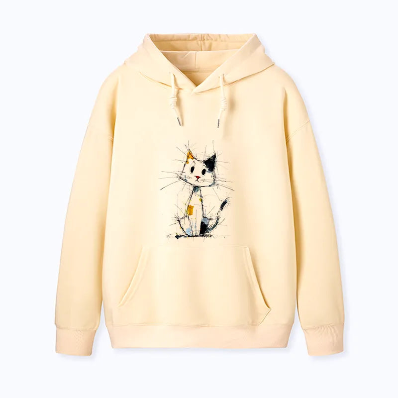 Kyoto-Lion Minimal Splash Ink Cute Cat Classic Hoodie