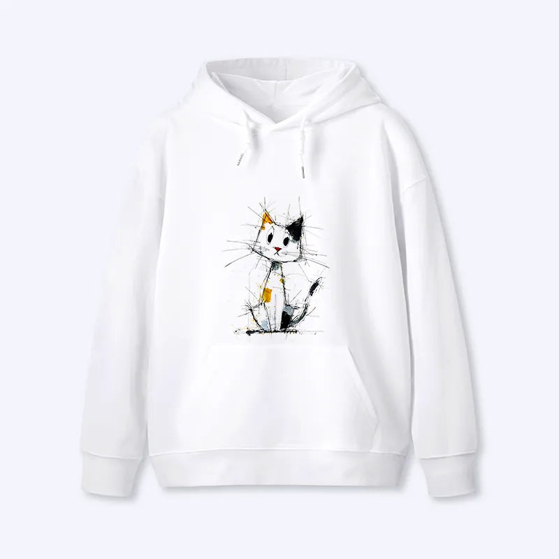 Kyoto-Lion Minimal Splash Ink Cute Cat Classic Hoodie