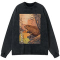 Kyoto-Lion Beaver By The River Washed Long Sleeve T-Shirt