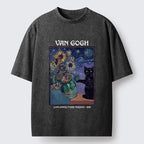sunflower ukiyo-e cat t-shirt