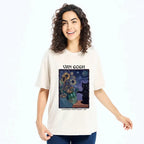 japanese starry cat art t-shirt