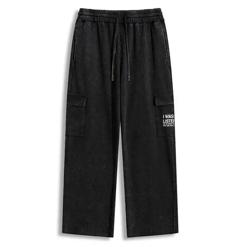 Kyoto-Lion Washed Sweatpants for Streetwear