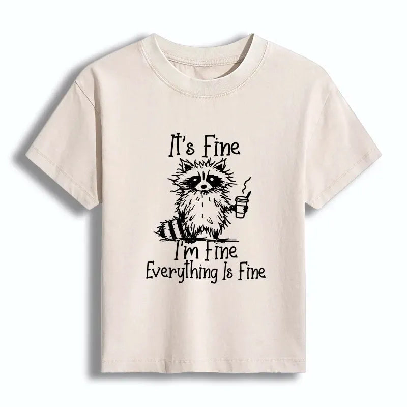 Kyoto-Lion Raccoon Fine Meme Women's Washed T-shirt