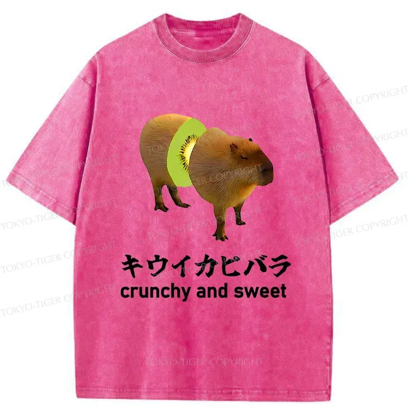 Kyoto-Lion Kiwi Capybara Washed T-Shirt