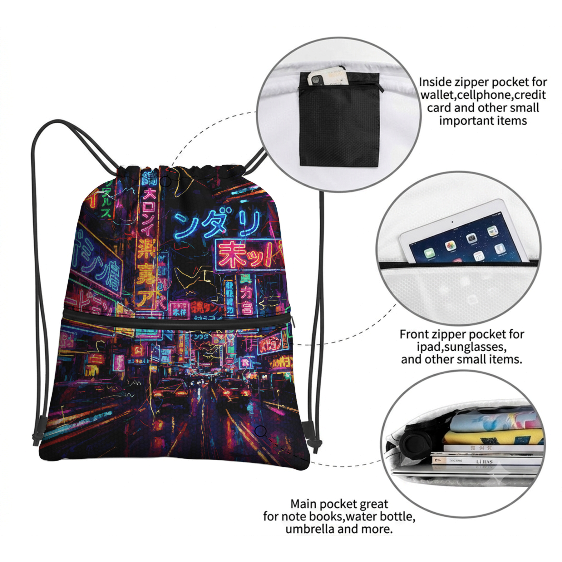 Water-resistant Drawstring Backpack for Gym