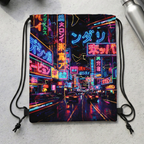 Japanese Street Scene Drawstring Backpack