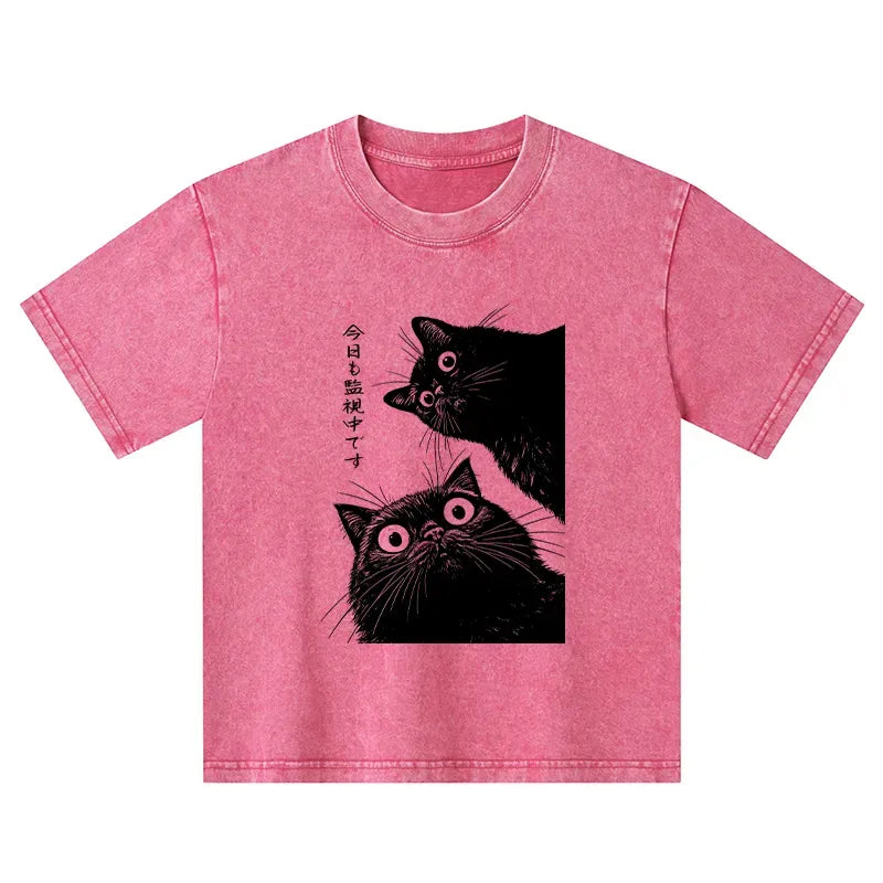 Trendy kids streetwear cat t-shirt