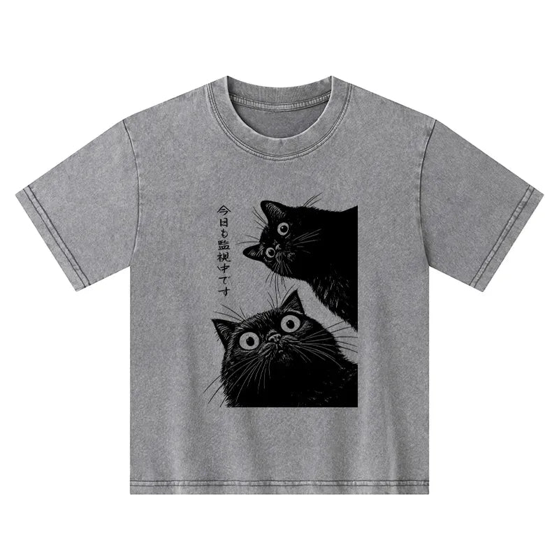Vintage cat t-shirt for kids gift idea