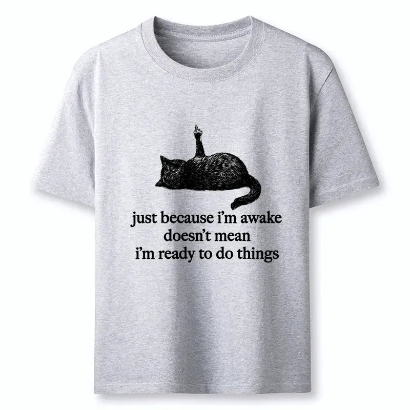 Funny black cat not ready yet ukiyo-e shirt