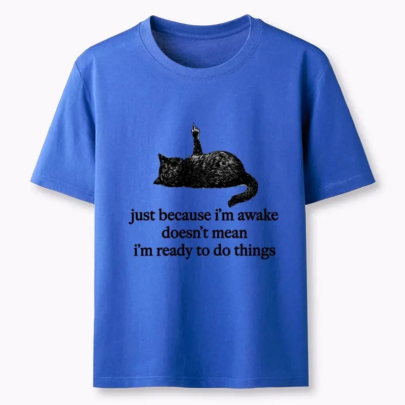 Funny black cat not ready yet ukiyo-e shirt