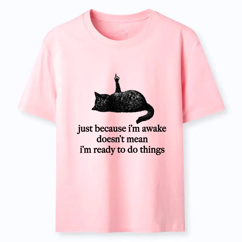 Japanese vintage black cat t-shirt for daily wear