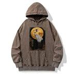Kyoto-Lion Vintage Japanese Crane Kanji Washed Hoodie