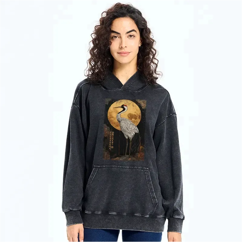 Washed Kanji Hoodie Trendy Gift for Him