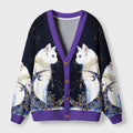 Kyoto-Lion Moon Star Cat Ugly Cardigan Sweater