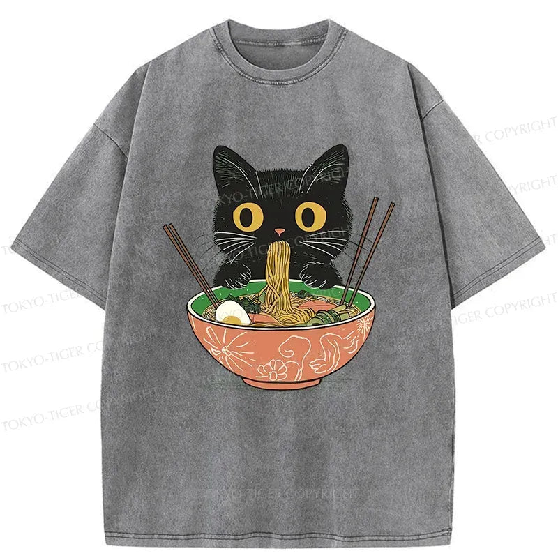 Funny Cat Steals Ramen Tee for Summer